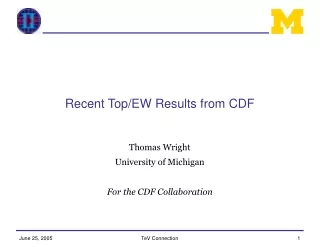Recent Top/EW Results from CDF