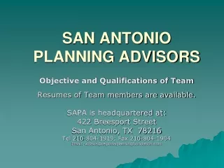 SAN ANTONIO  PLANNING ADVISORS