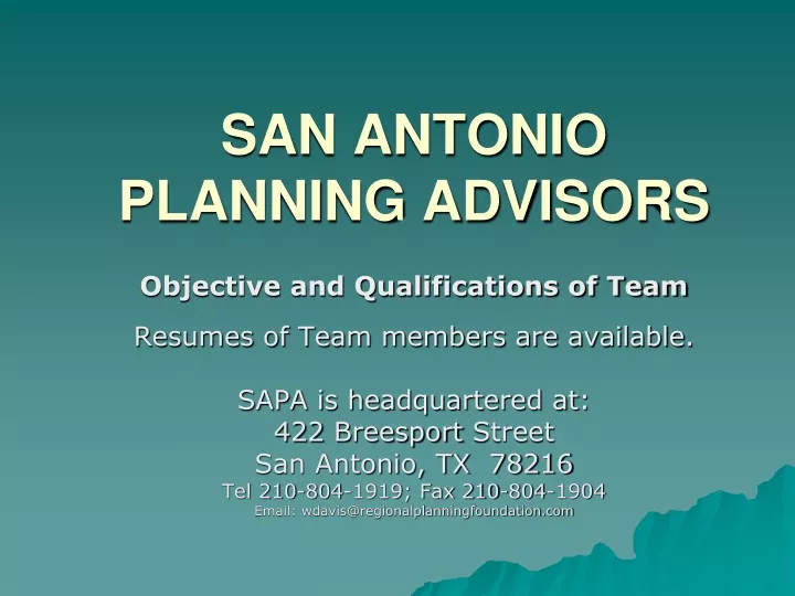 san antonio planning advisors
