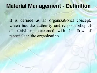 Material Management - Definition