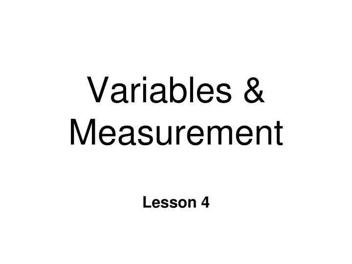 variables measurement