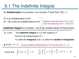 6.1 The Indefinite Integral