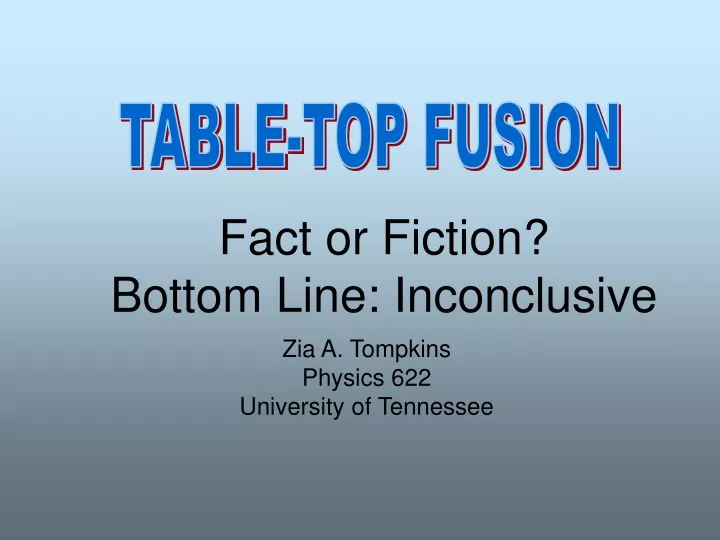 table top fusion