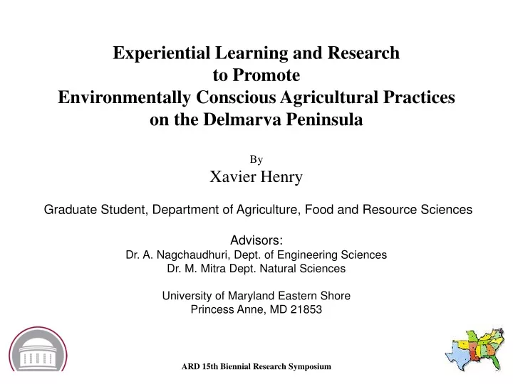 experiential learning and research to promote