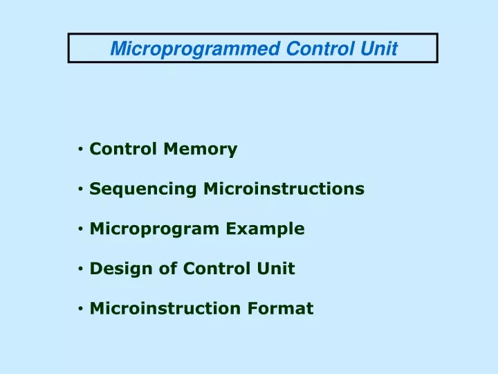 microprogrammed control unit