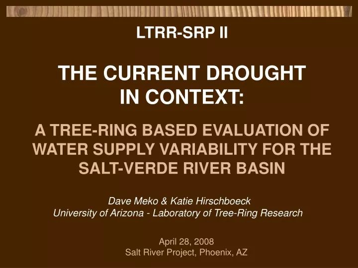 ltrr srp ii the current drought in context a tree