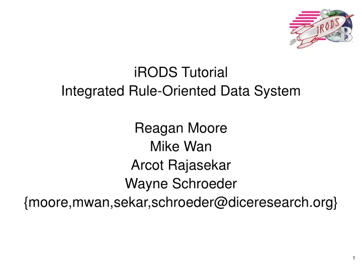 irods tutorial integrated rule oriented data