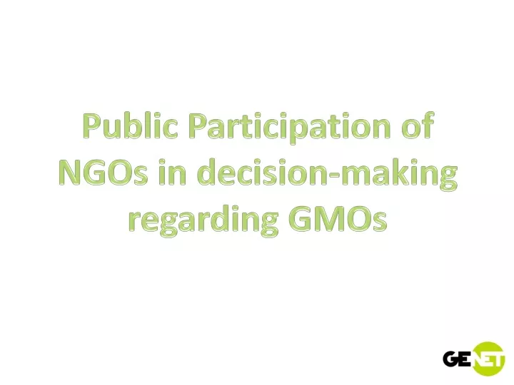 public participation of ngos in decision making