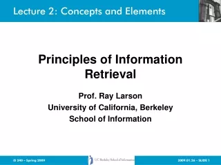 Lecture 2: Concepts and Elements