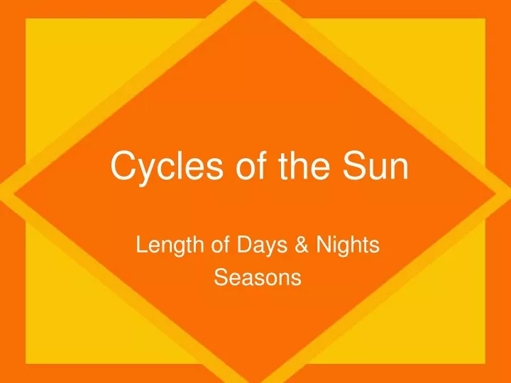 cycles of the sun