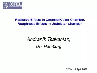 Resistive Effects in Ceramic Kicker Chamber. Roughness Effects in Undulator Chamber.