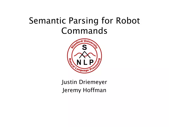 semantic parsing for robot commands