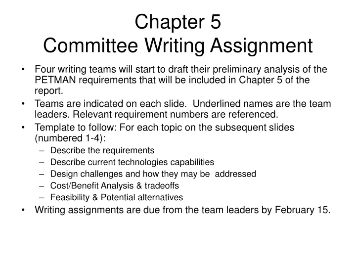 chapter 5 committee writing assignment