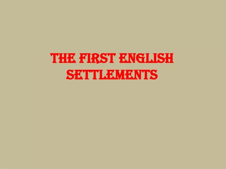 the first english settlements
