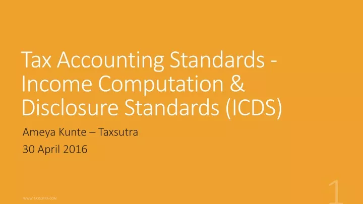 tax accounting standards income computation disclosure standards icds