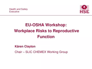 EU-OSHA Workshop:  Workplace Risks to Reproductive Function