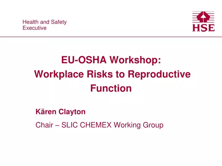 eu osha workshop workplace risks to reproductive function