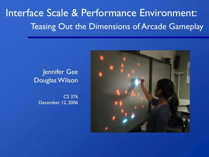interface scale performance environment