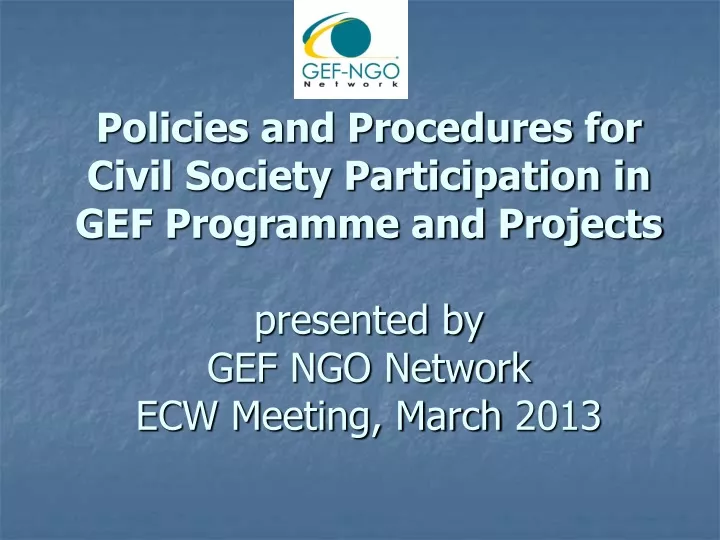 policies and procedures for civil society