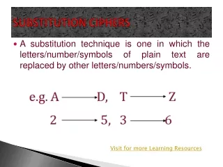 SUBSTITUTION CIPHERS