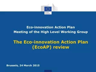Eco-innovation Action Plan  Meeting of the High Level Working Group