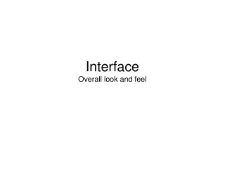 Interface Overall look and feel