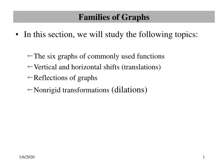 families of graphs