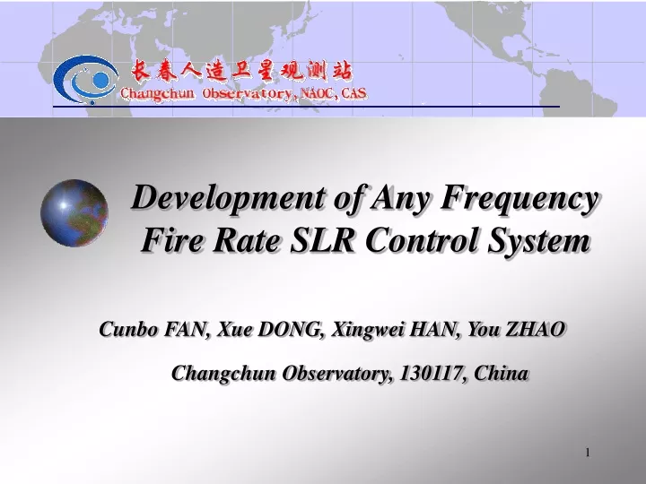 development of any frequency fire rate slr control system