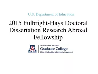 2015 Fulbright-Hays Doctoral Dissertation Research Abroad Fellowship