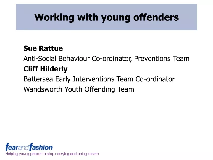 working with young offenders