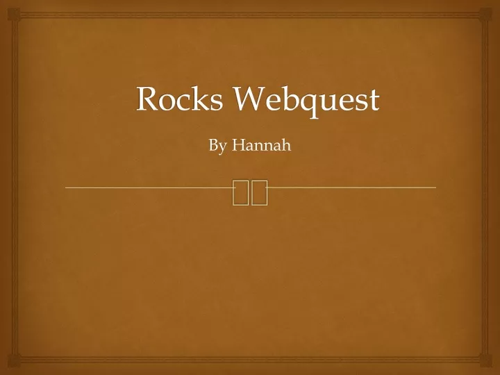 rocks webquest