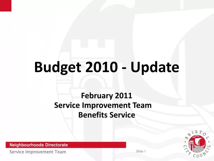 budget 2010 update