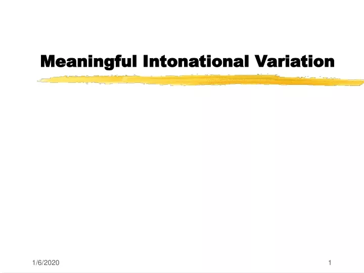 meaningful intonational variation