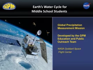 Earth ’ s Water Cycle for  Middle School Students