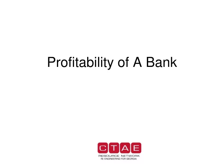profitability of a bank