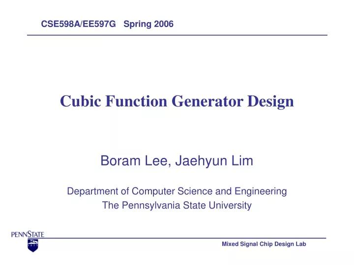 cubic function generator design