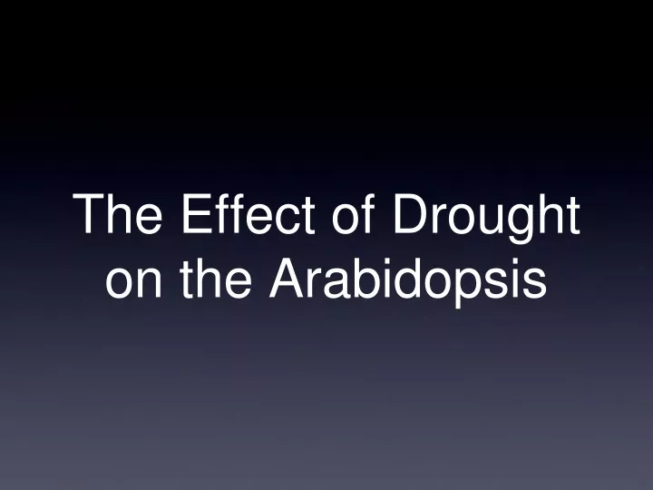 the effect of drought on the arabidopsis