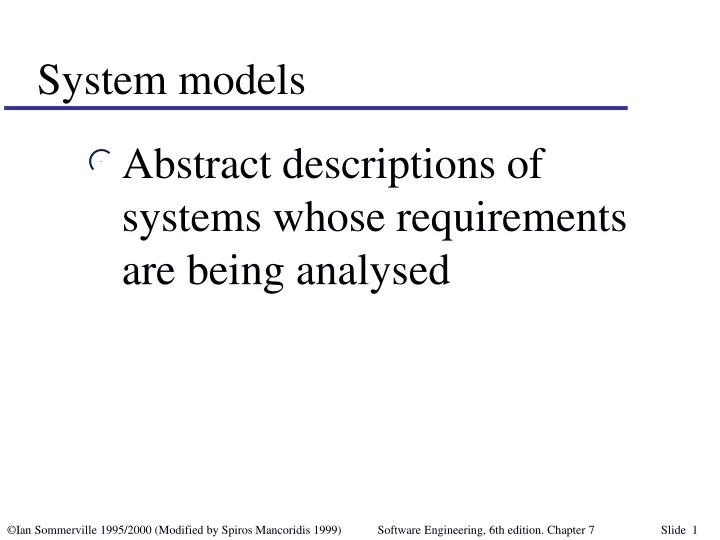 system models