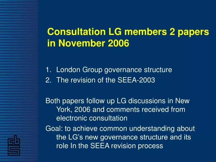 consultation lg members 2 papers in november 2006