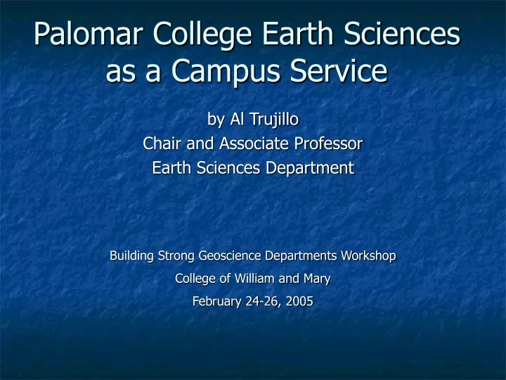 palomar college earth sciences as a campus service