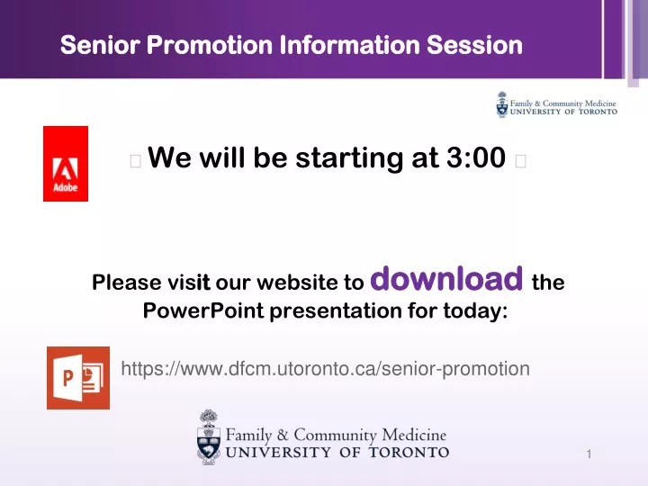 senior promotion information session