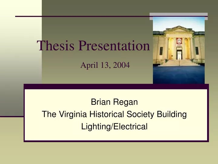 thesis presentation april 13 2004