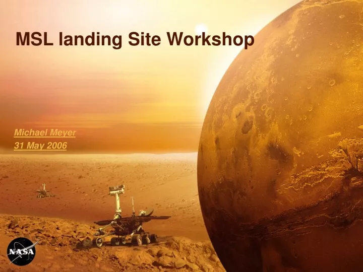 msl landing site workshop