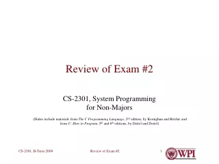 Review of Exam #2
