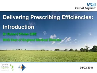 Delivering Prescribing Efficiencies: Introduction Dr Robert Winter OBE