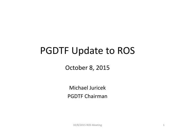 pgdtf update to ros