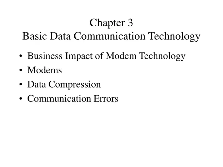 chapter 3 basic data communication technology