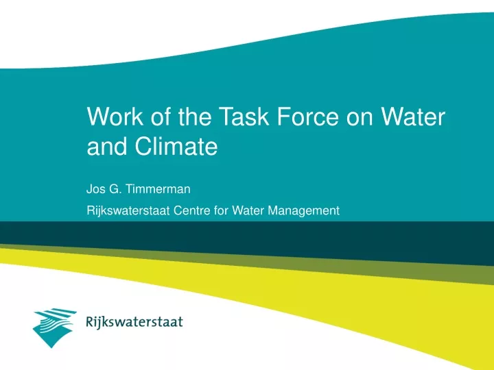 work of the task force on water and climate