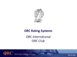 ORC Rating Systems ORC International ORC Club