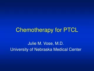 Chemotherapy for PTCL